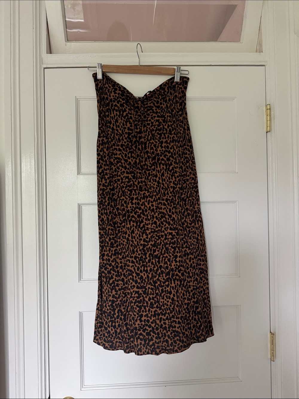 Madewell Leopard-Print Slip Skirt in Brown and Black Size 8